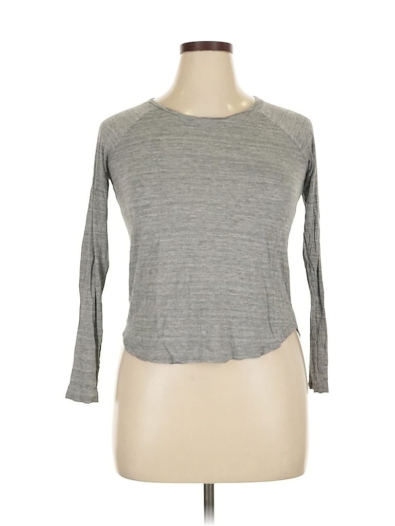 Pre-owned Vince 3/4 Sleeve T-shirt In Gray