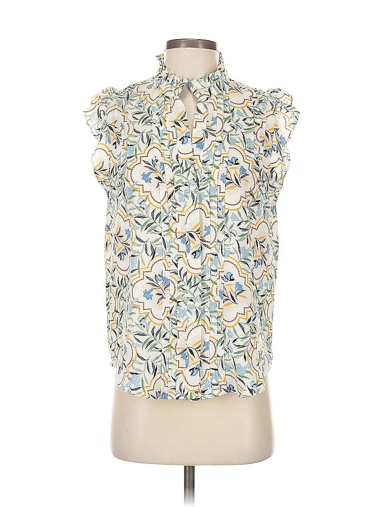 Pre-owned Ann Taylor Factory Sleeveless Blouse In White