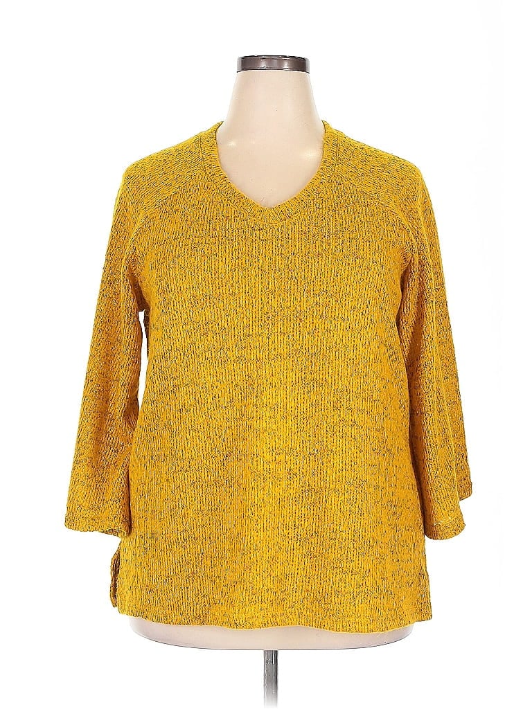 Pre-owned Suzanne Betro Pullover Sweater In Yellow