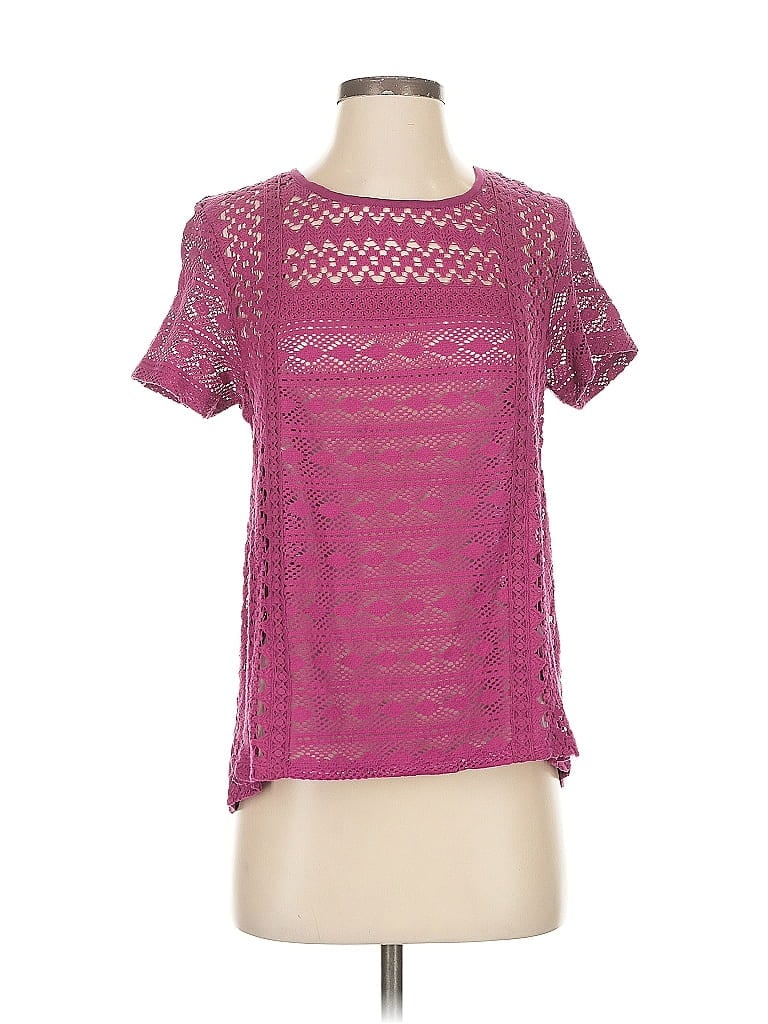 Lucky Brand Short Sleeve Blouse In Pink
