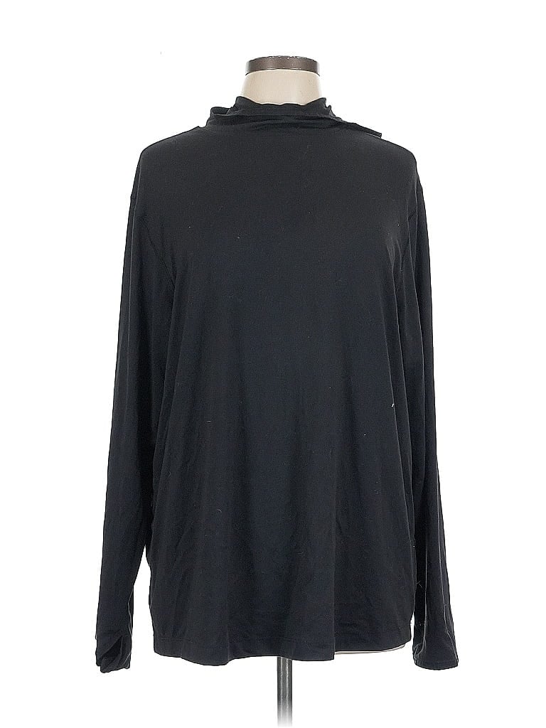 Pre-owned All In Motion Long Sleeve Top Black Cowl Neck Tops