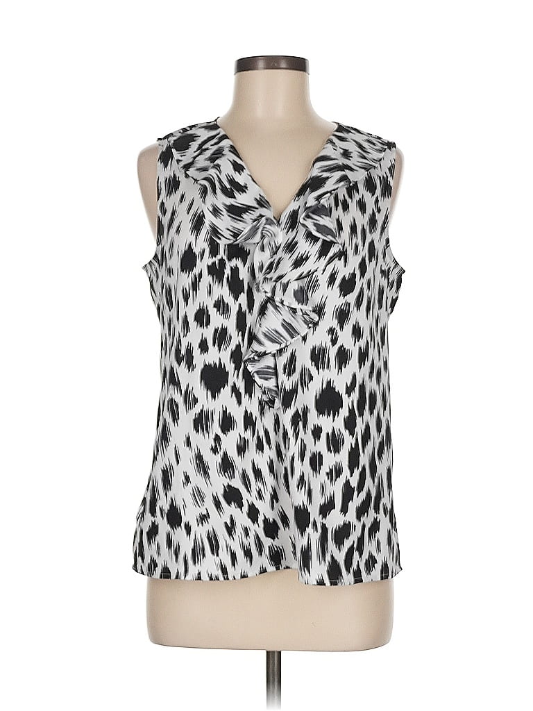 Pre-owned Ann Taylor Sleeveless Blouse In Silver