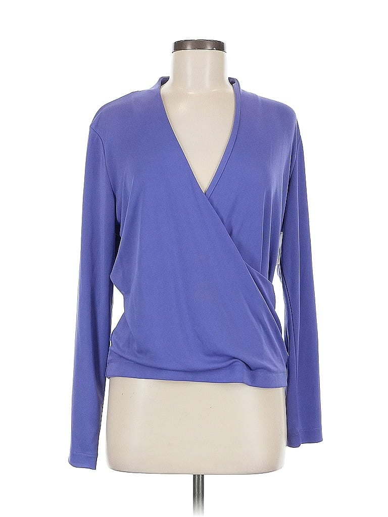 Pre-owned Alfani Long Sleeve Blouse In Purple