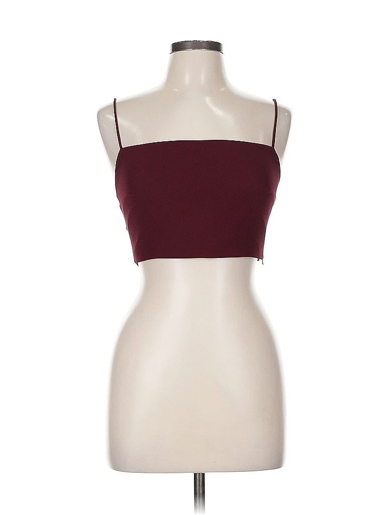 Pre-owned Fame And Partners Tube Top Burgundy Strapless Neckline Tops