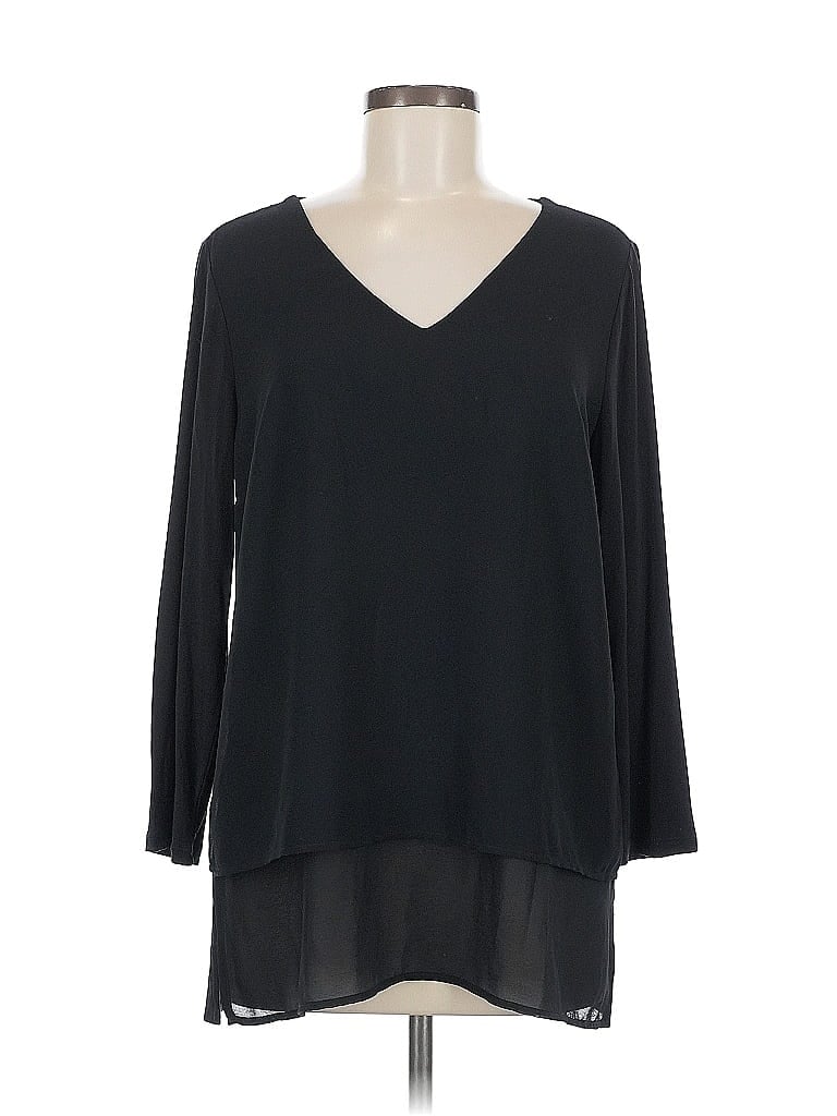 Pre-owned Michael Michael Kors 3/4 Sleeve Top Black V Neck Tops