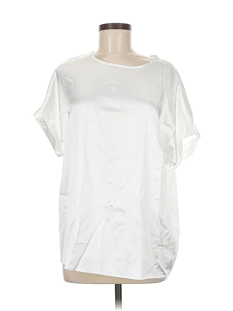 Pre-owned Shein Short Sleeve Blouse In White