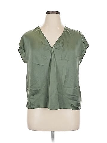Vince. Short Sleeve Silk Top (view 1)