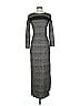 Shoshanna Houndstooth Gray Gold Casual Dress Size 2 - photo 1