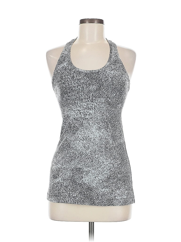 Pre-owned Lululemon Athletica Tank Top Gray Halter Neckline Tops