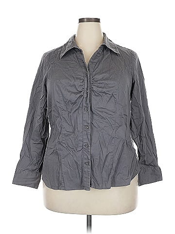Lane Bryant Outlet 3/4 Sleeve Button-Down Shirt (view 1)