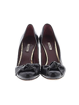 靴 Miu Miu Strap Heels 38 1/2 Miu Miu Brown Leather Slingback Bow Kitten Open Toe Heels