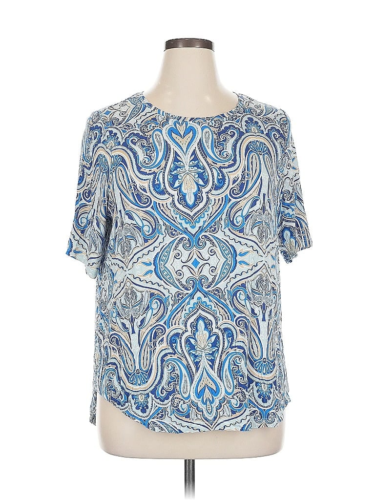 LANE BRYANT Pre-owned Short Sleeve Blouse In Blue