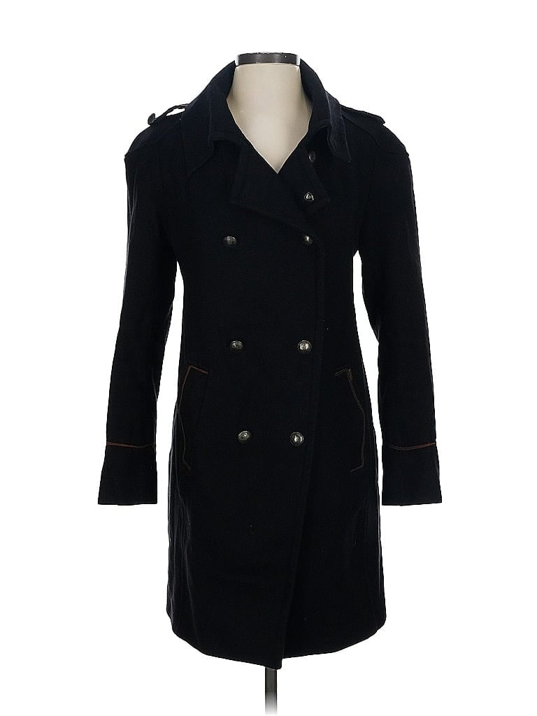 Pre-owned Ikks Wool Coat In Black