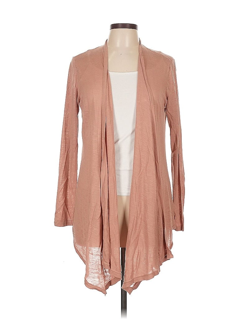 Pre-owned Eileen Fisher Silk Cardigan Sweater In Brown