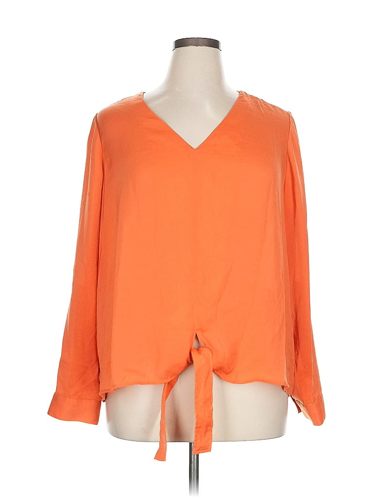 Pre-owned G By Giuliana Rancic 3/4 Sleeve Blouse In Orange