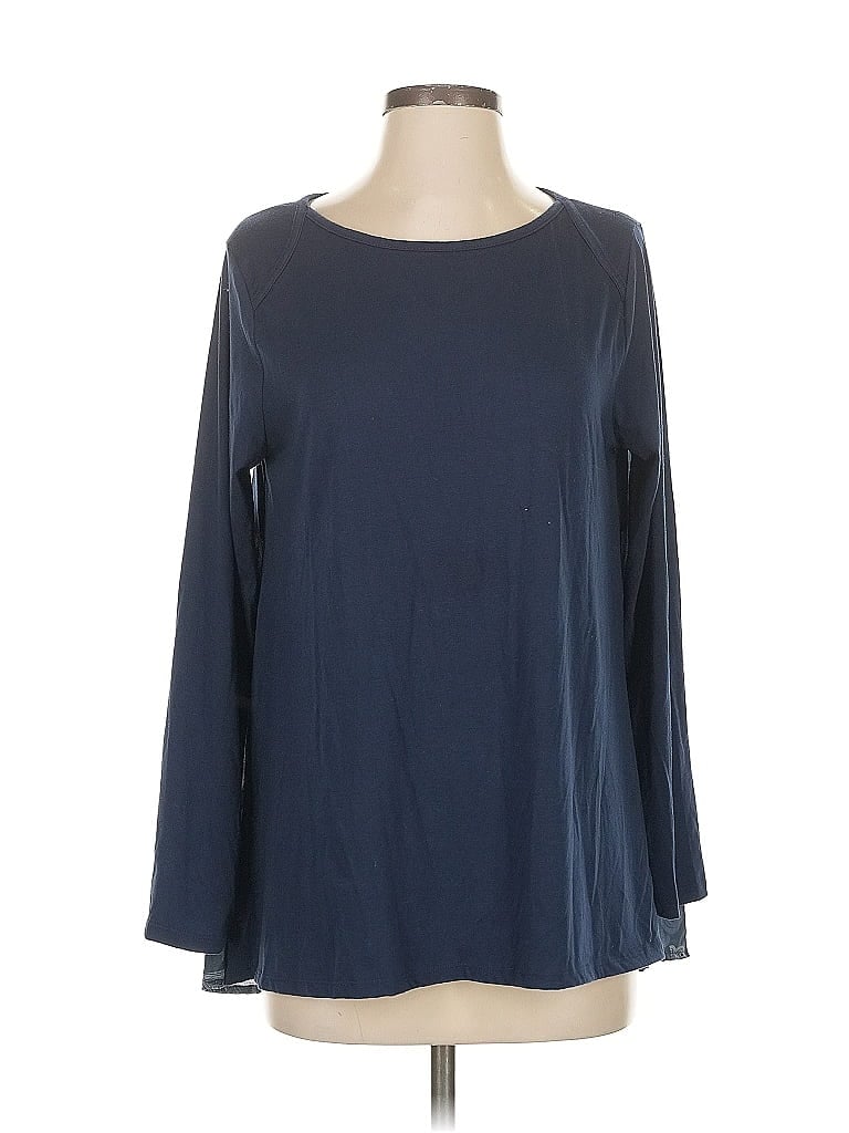 Pre-owned Dg^2 By Diane Gilman 3/4 Sleeve Top Blue Boatneck Tops