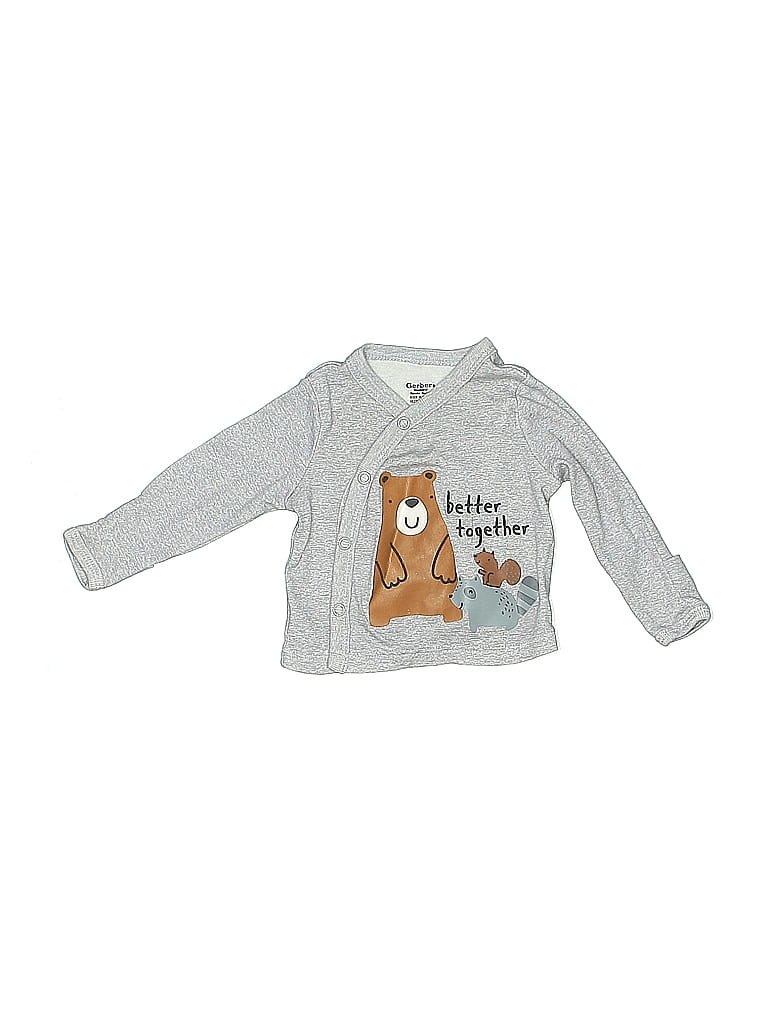 Gerber 100% Cotton Silver Long Sleeve Henley Size Newborn - photo 1