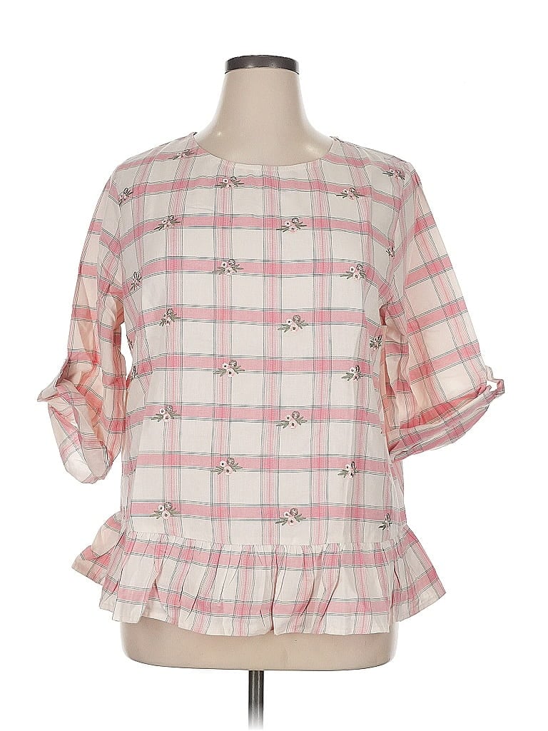 Pre-owned Assorted Brands 3/4 Sleeve T-shirt In Pink