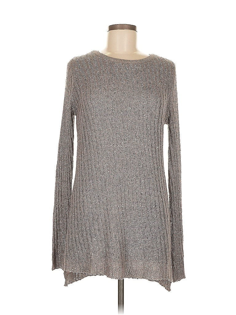 Pre-owned Apt. 9 Long Sleeve Top Gray Boatneck Tops