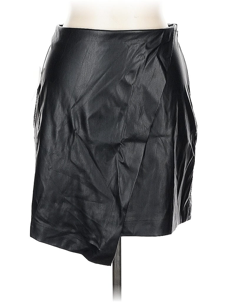 Assorted Brands Faux Leather Skirt In Black