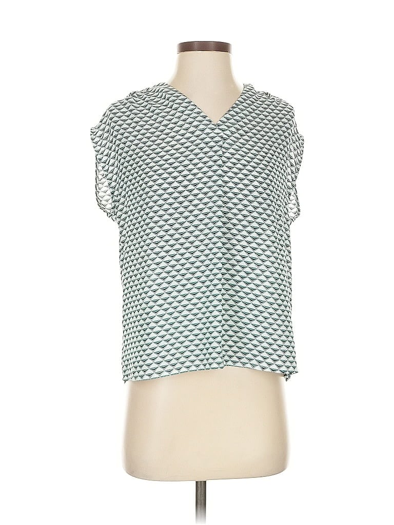 Pre-owned Banana Republic Factory Store Short Sleeve Blouse In Green