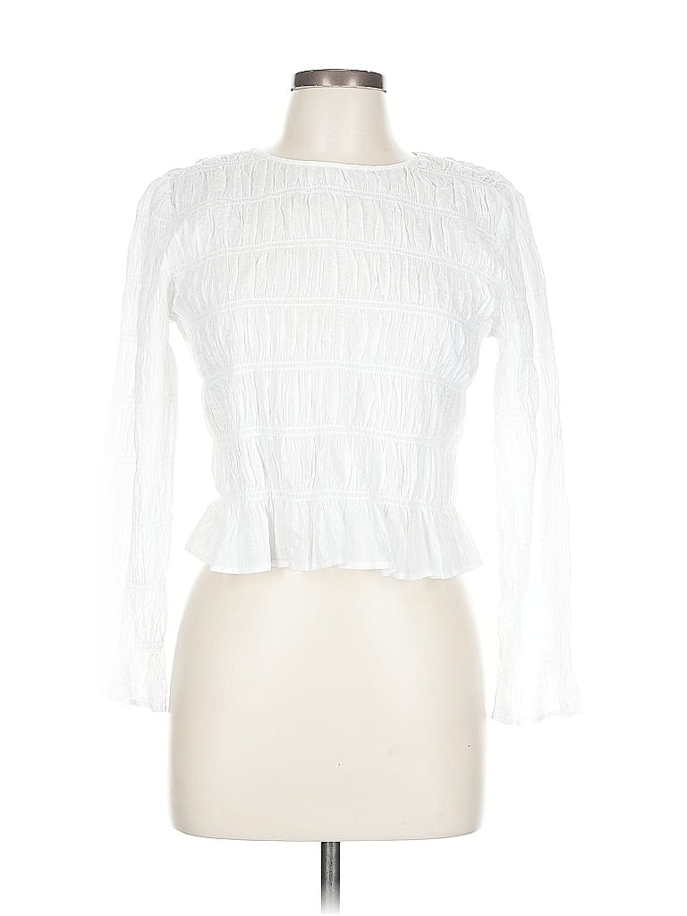 FRAME Pre-owned Long Sleeve Blouse In White