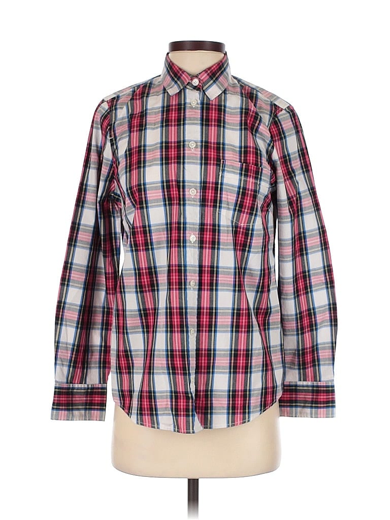 Pre-owned J.crew Factory Store Long Sleeve Button Down Shirt In Red