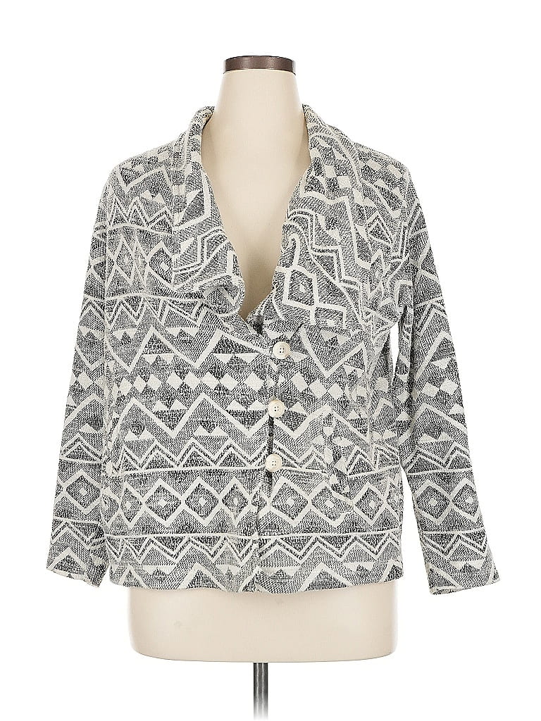 Pre-owned Lucky Brand Blazer Jacket In White