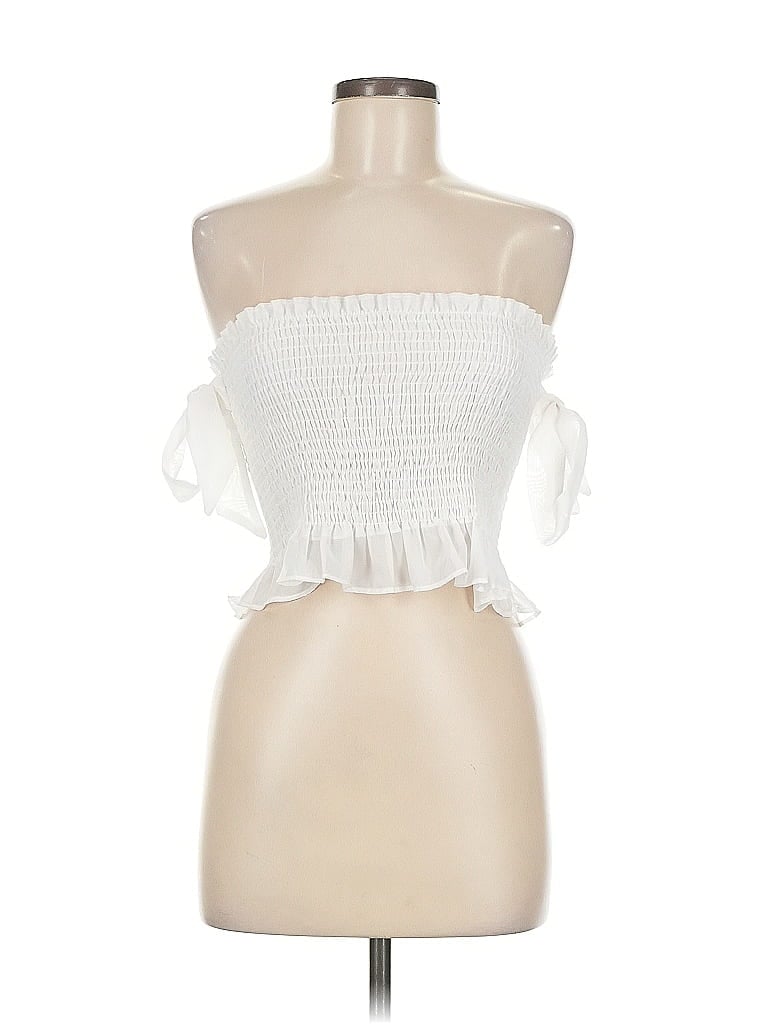 Pre-owned Superdown Sleeveless Blouse In White