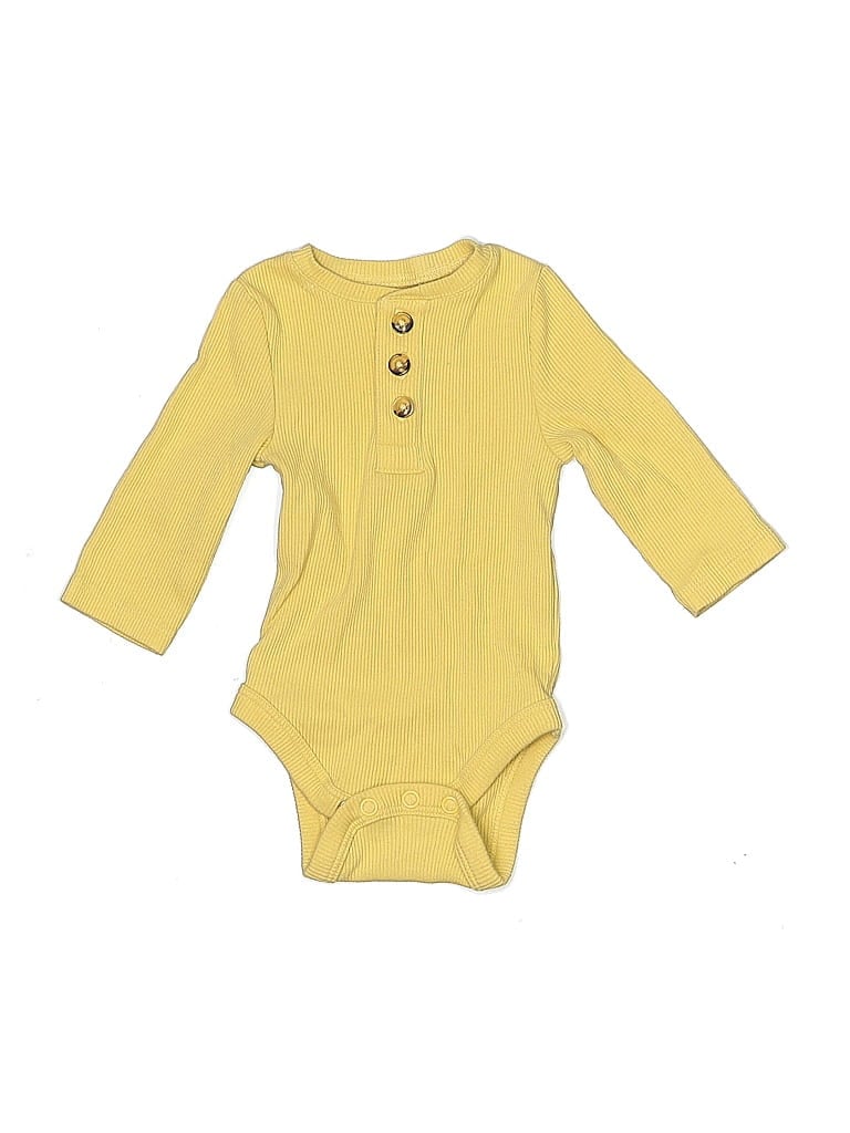 Pre-owned Jumping Beans Babies' Long Sleeve Onesie In Yellow
