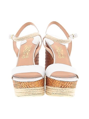 Salvatore Ferragamo Leather Espadrille Wedges (view 2)