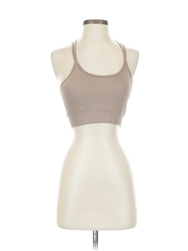 Pre-owned Aybl Tank Top Tan Halter Neckline Tops In Brown