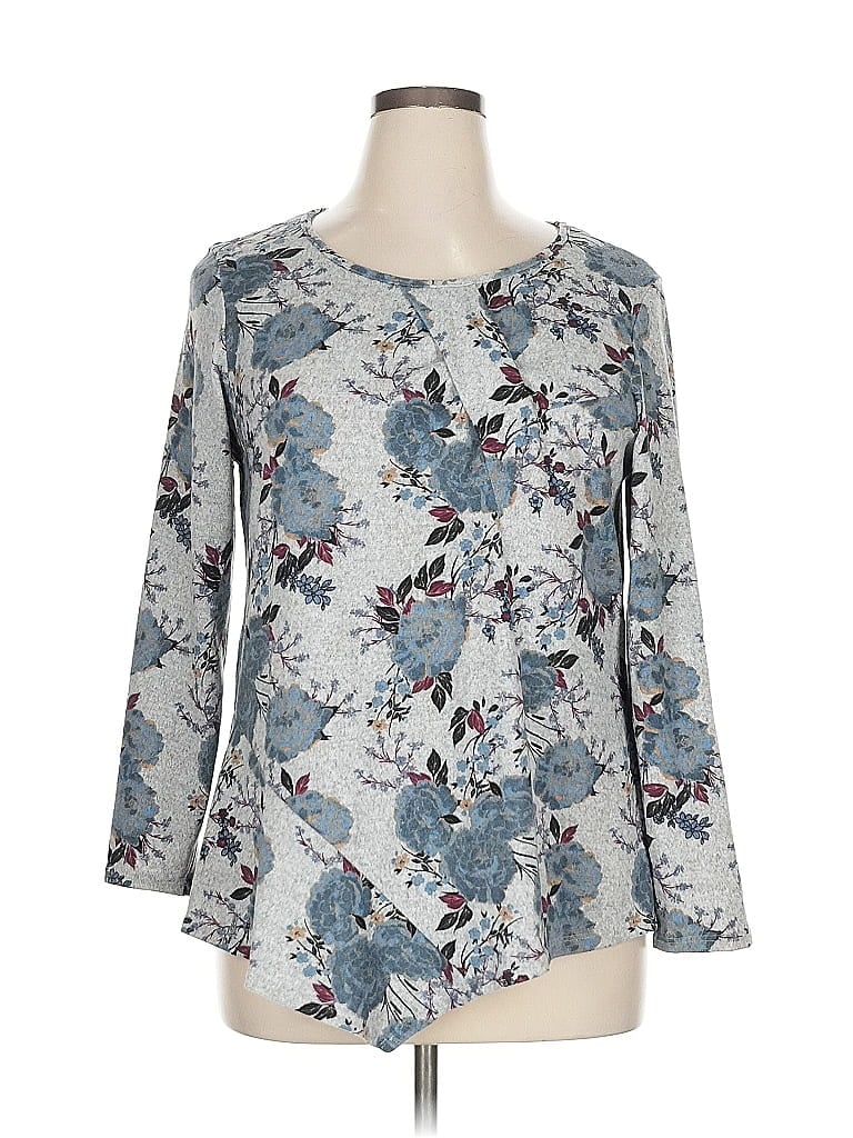 Pre-owned Collection 3/4 Sleeve Blouse In Gray