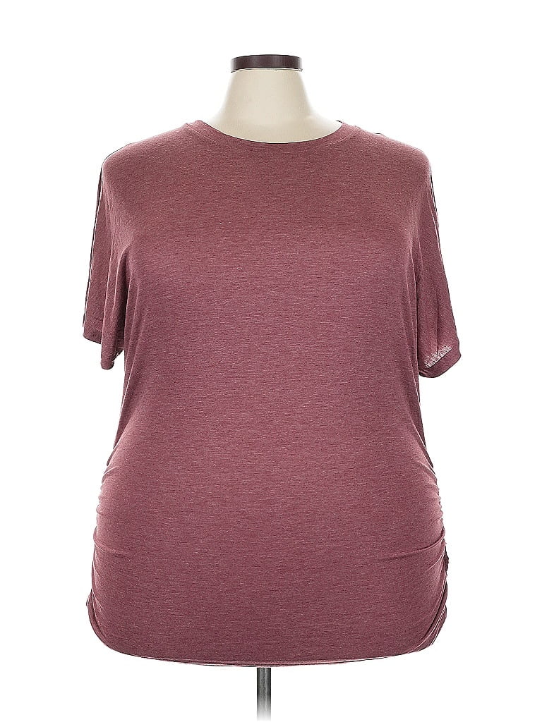 Pre-owned Shein Short Sleeve T-shirt In Burgundy