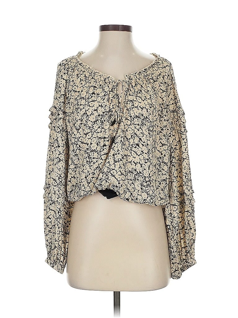 Pre-owned Intimately By Free People 3/4 Sleeve Blouse In White