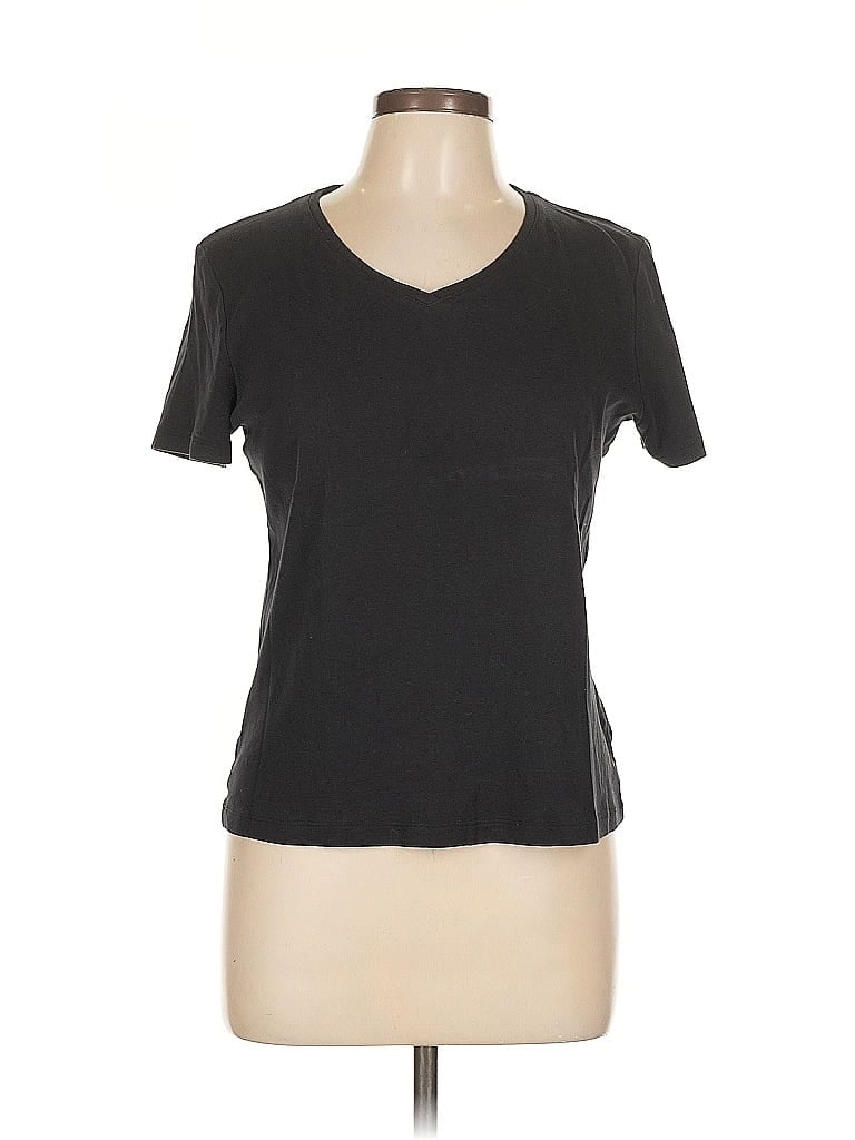 Pre-owned Jones New York Signature Short Sleeve T-shirt In Black