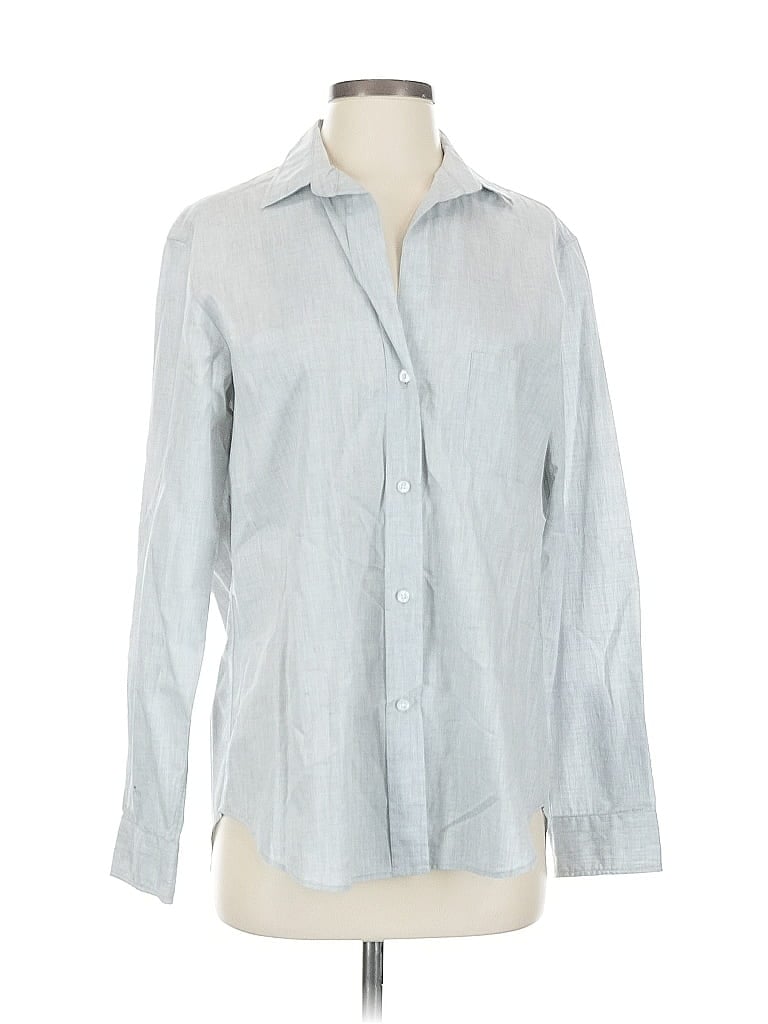 GRAYSON Pre-owned Long Sleeve Button Down Shirt In Gray