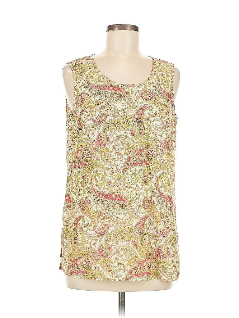 Pre-owned Lizwear By Liz Claiborne Tank Top Gold Halter Neckline Tops