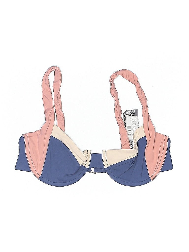 Tavik Swimsuit Top Blue Color Block Pattern Swimwear In Blue