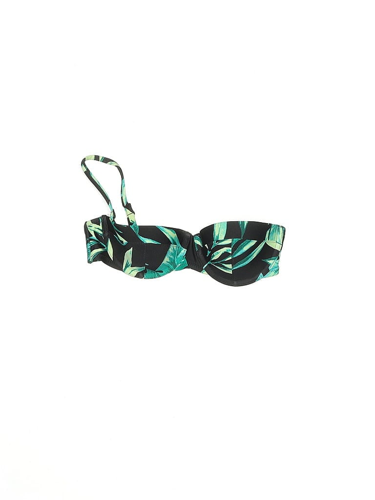 Pre-owned Old Navy Swimsuit Top Green Tropical Pattern Swimwear
