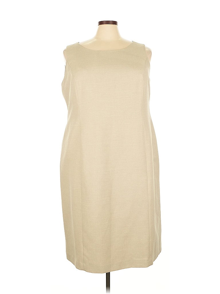 Jones Studio Solid Tan Green Casual Dress Size 24 - photo 1