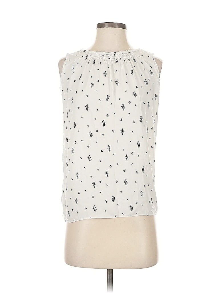 Pre-owned Ann Taylor Loft Sleeveless Blouse In White