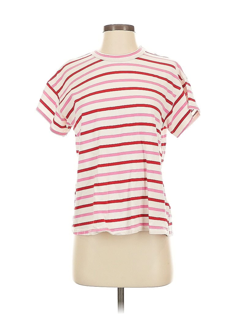 Pomander Place 100% Cotton Stripes Red Short Sleeve T-Shirt Size XS - photo 1