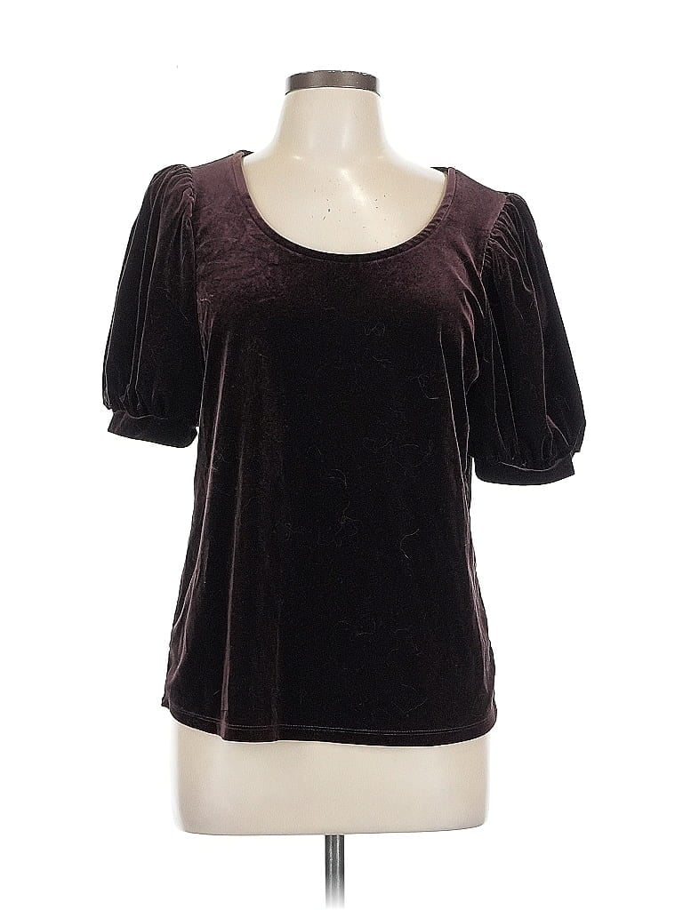 Pre-owned Maurices Short Sleeve Top Black Scoop Neck Tops