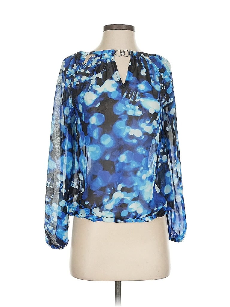 Pre-owned Jennifer Lopez Long Sleeve Blouse In Blue