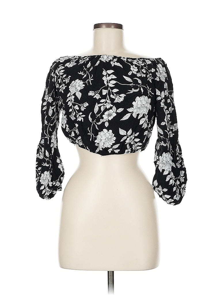 Pre-owned Mi Ami 3/4 Sleeve Blouse In Black