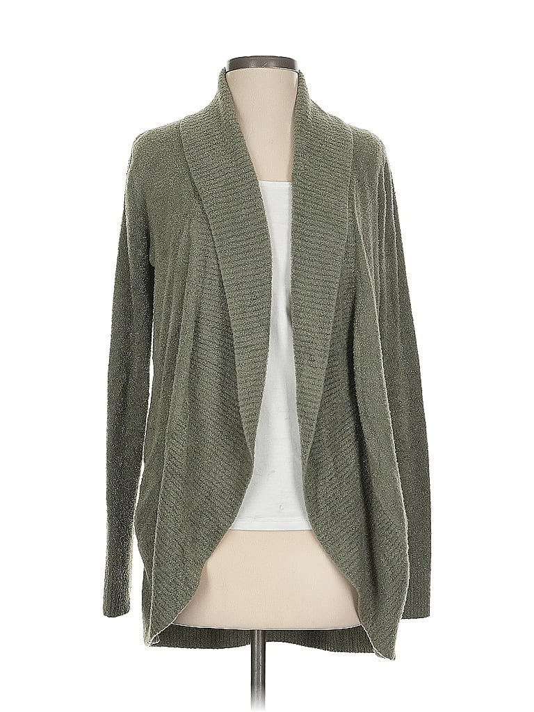 Pre-owned Barefoot Dreams Cozychic Lite Cardigan Sweater In Green