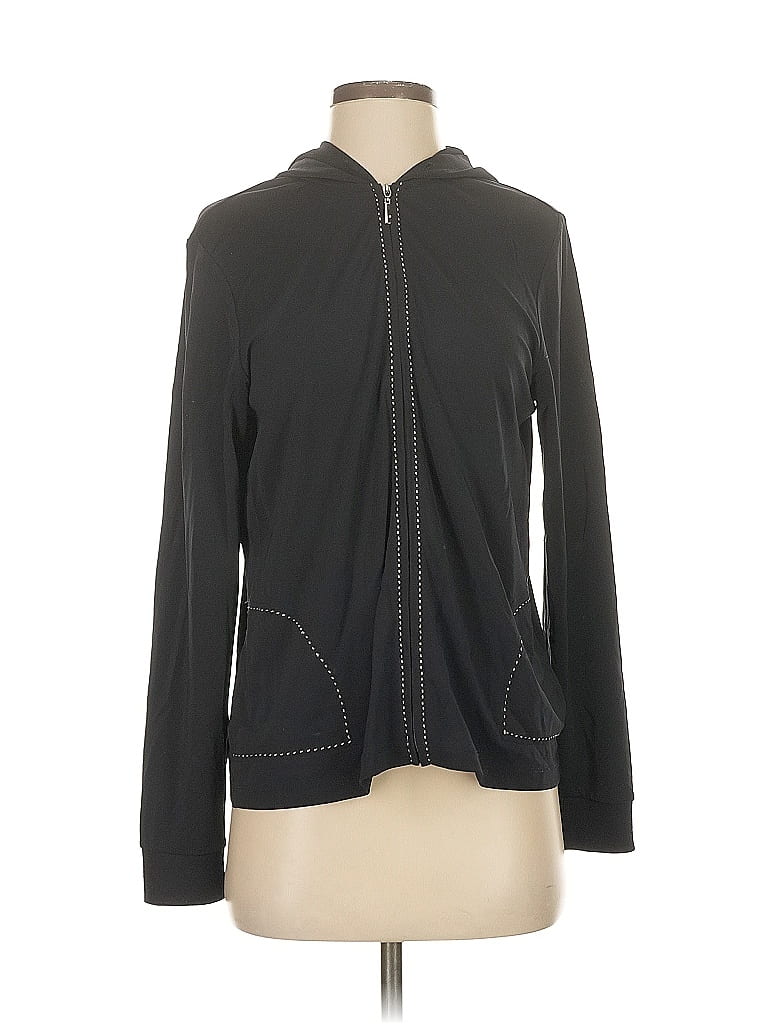 Pre-owned Petite Sophisticate Zip Up Hoodie In Black