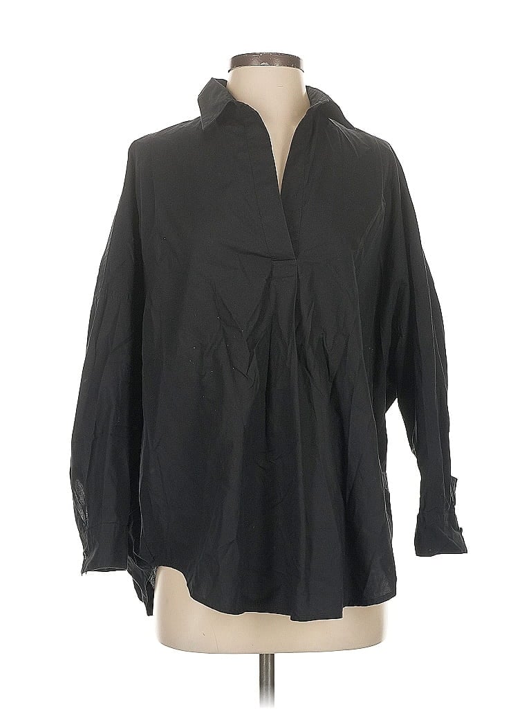 Pre-owned French Connection 3/4 Sleeve Blouse In Black