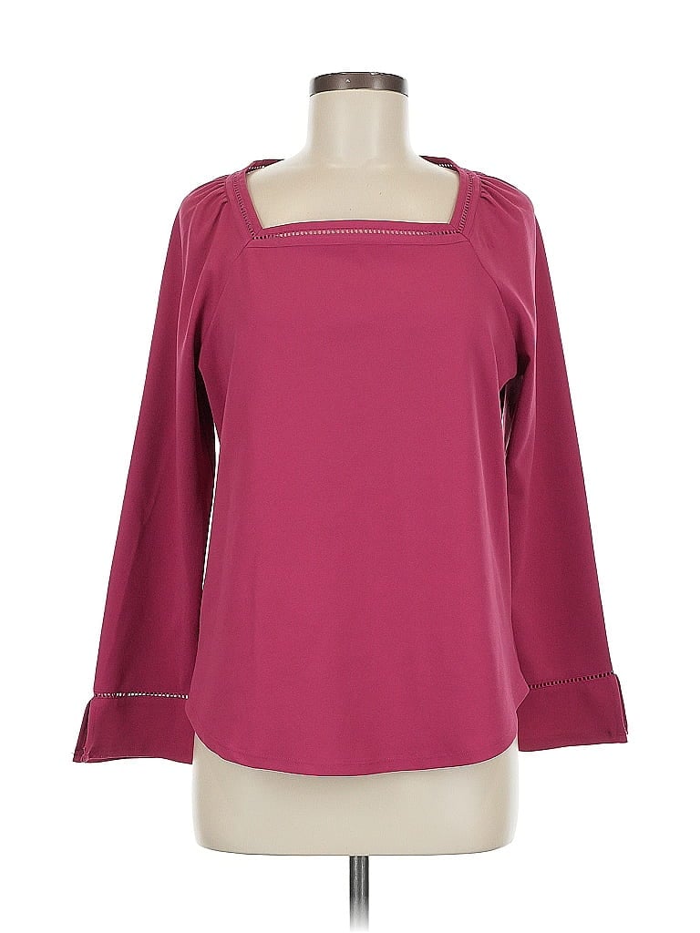 ANN TAYLOR Pre-owned 3/4 Sleeve T-shirt In Burgundy